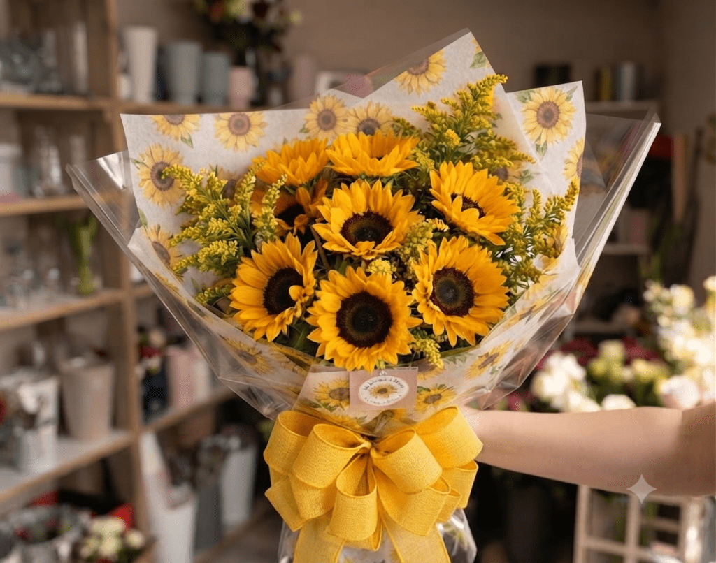 Bouquet de tournesols frais | Fleuriste La Baraque à fleurs Mont-Joli.