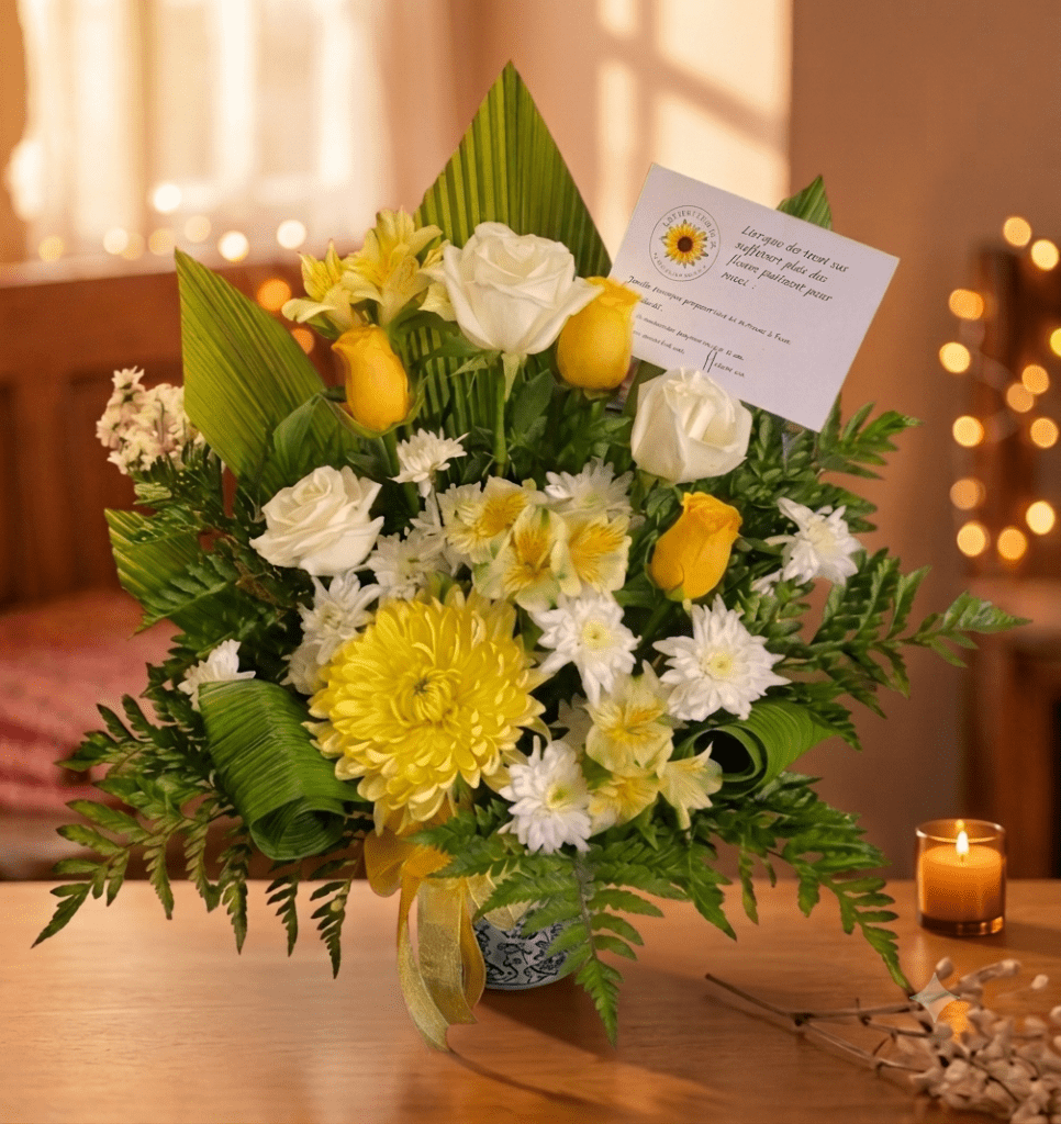 bouquet de fleurs pour condoléances