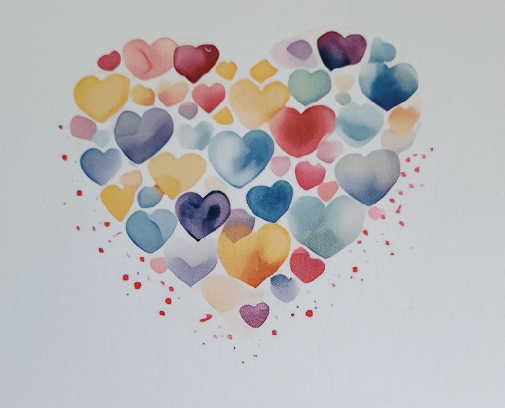 carte sans texte dessin de coeur pour accompagner un bouquet