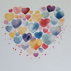 carte sans texte dessin de coeur pour accompagner un bouquet