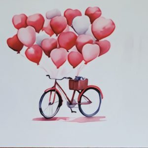 carte sans texte vélo pour accompagner bouquet de fleurs