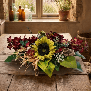 centre de table en soie Tournesol
