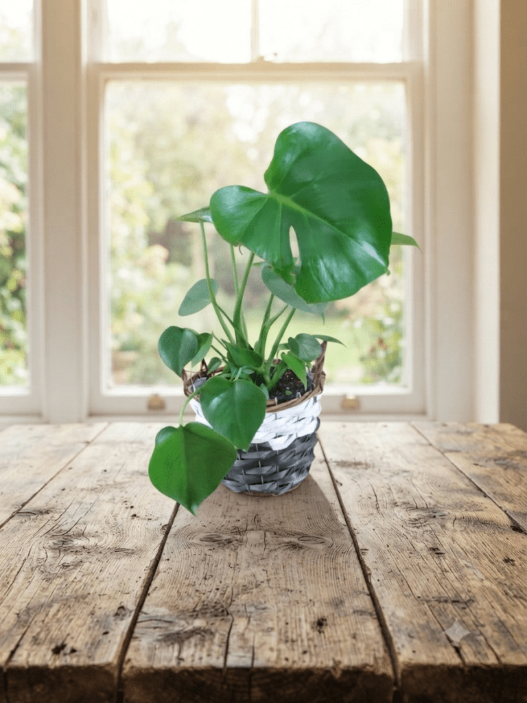 Monstera luxuriant dans un panier de 8 pouces