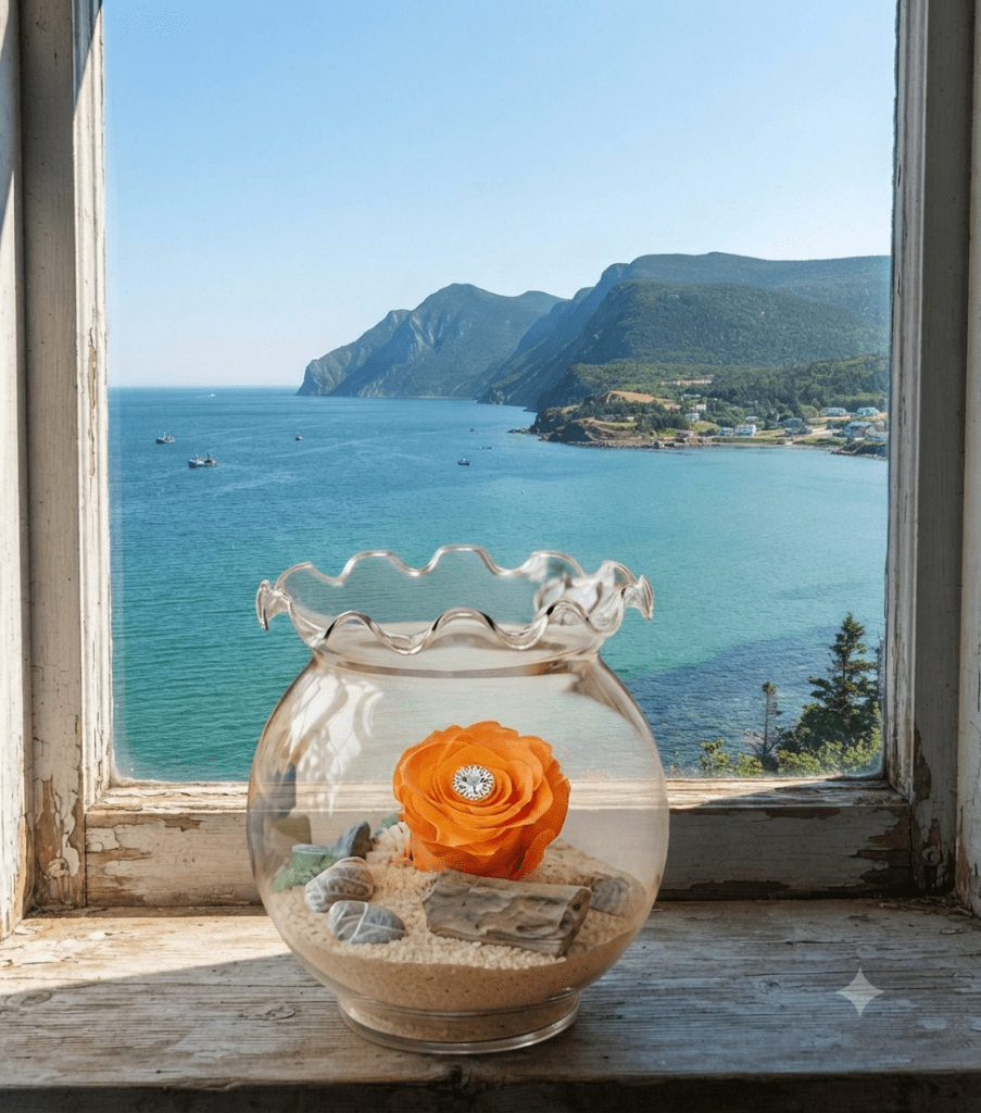 rose éternelle orange vase baraque